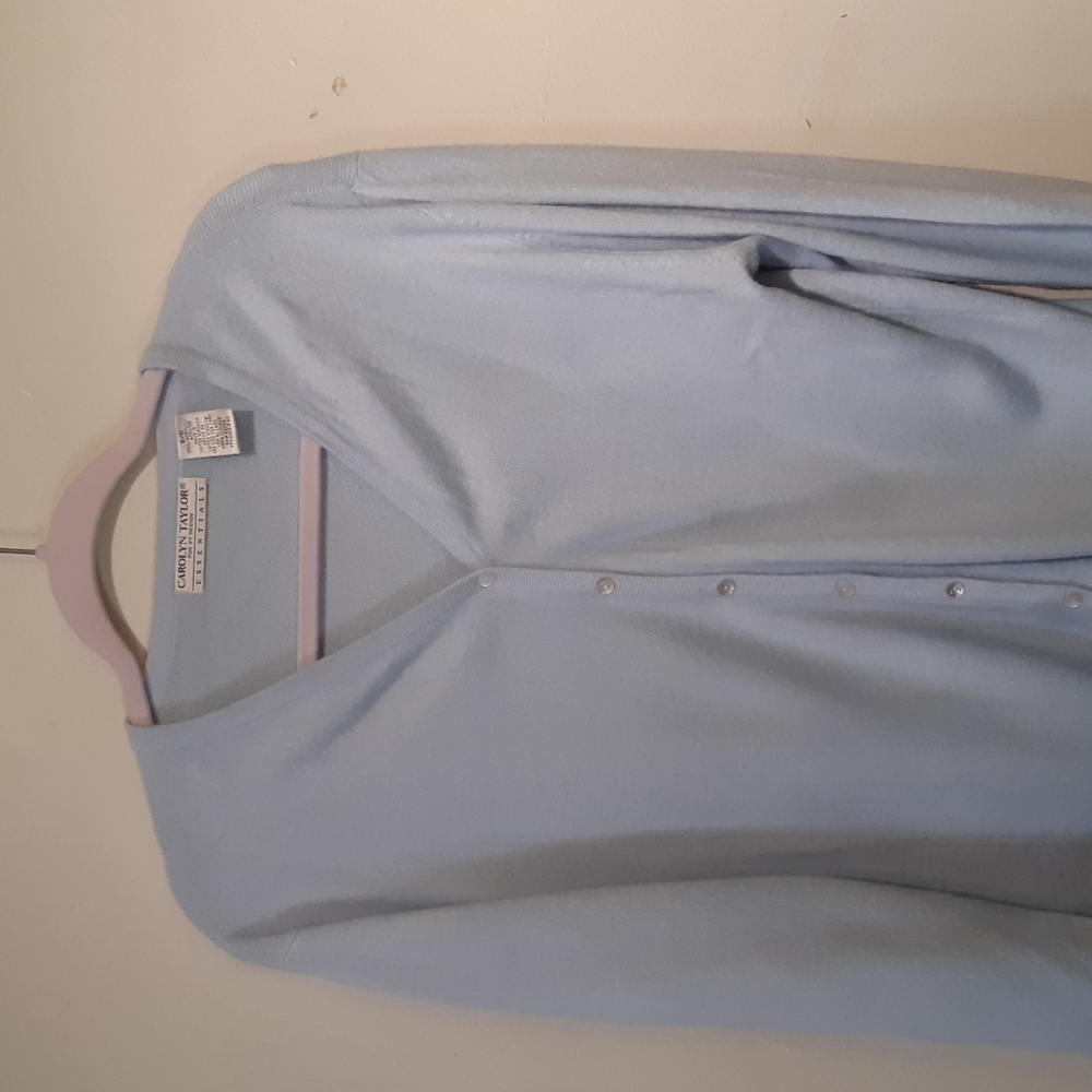 Carolyn Taylor Light blue sweater Size small.